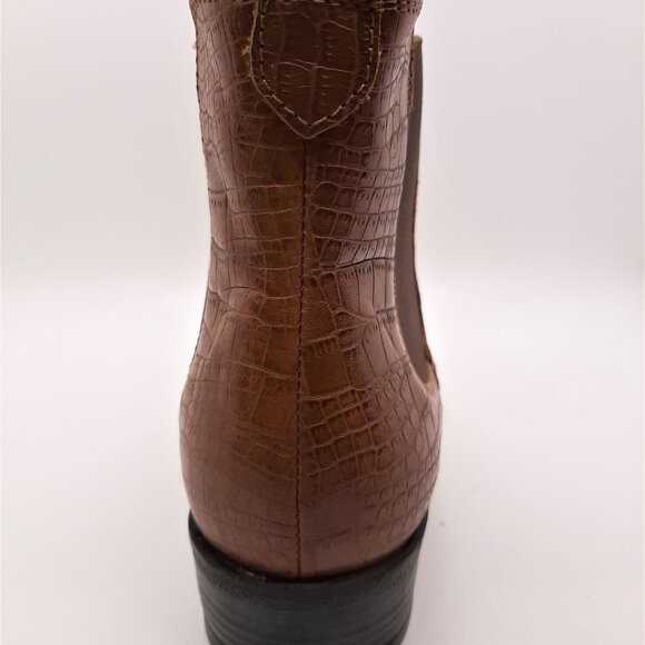 Brown Croco Flat Booties - Picture 4 of 7